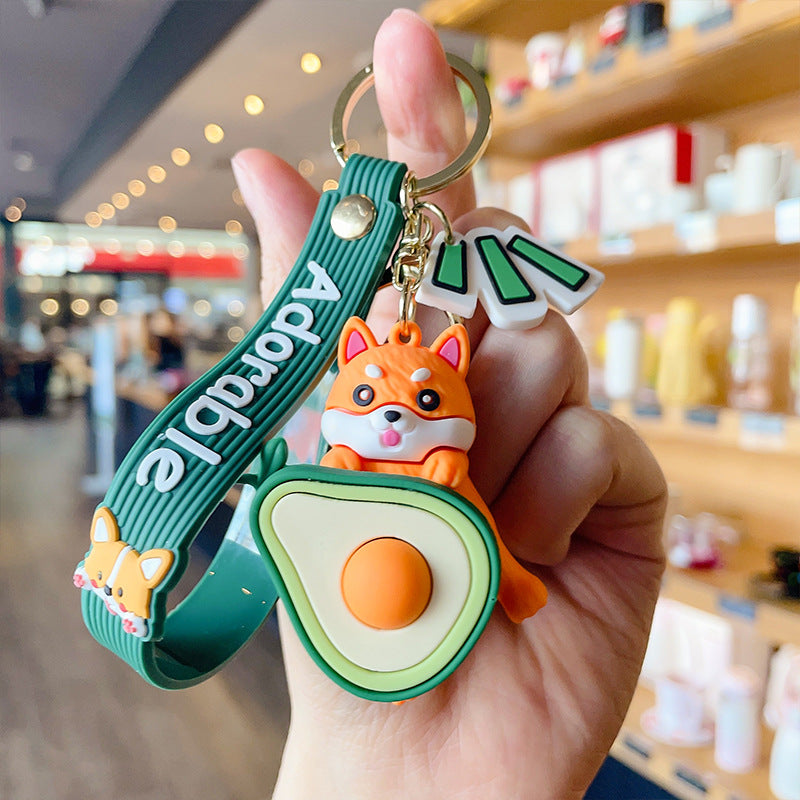 Wholesale Cute Watermelon Shiba Inu PVC Keychain